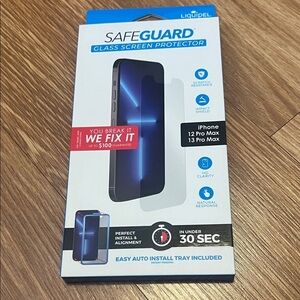 Safeguard Glass Screen Protector for iPhone 12 or 13 Pro Max - Blue